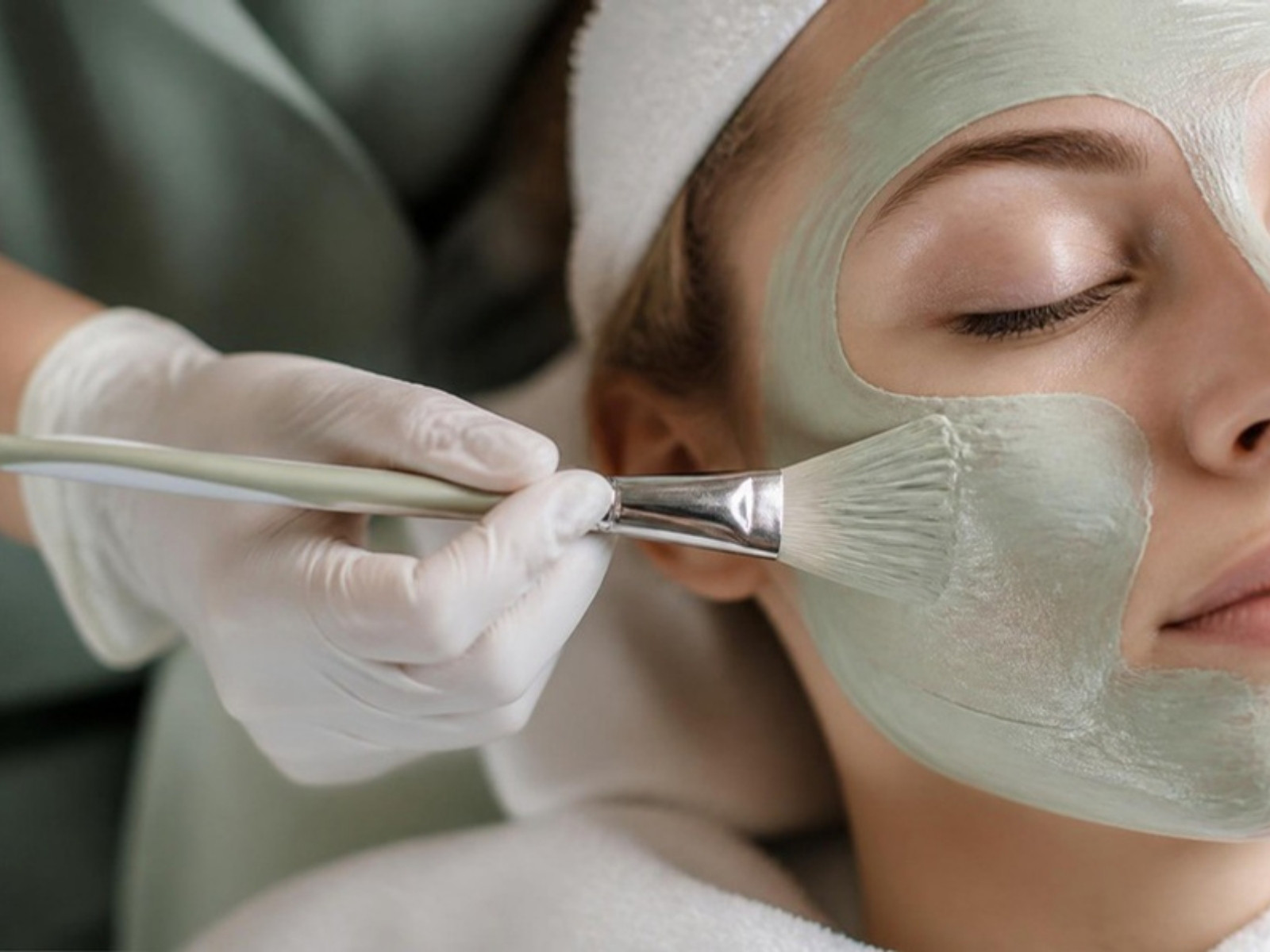 A facial in progress